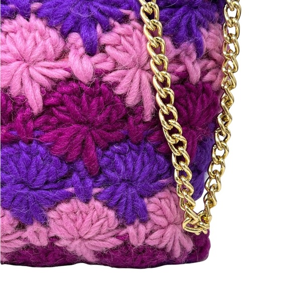 Bobbie Jerome Vintage 1950's Wool Crochet Small Chain Handbag - Picture 7 of 11